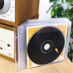 CD Protective Sleeves for CD Storage with Binder Holes, Closing Flap and Space for Cover - 100 pcs.